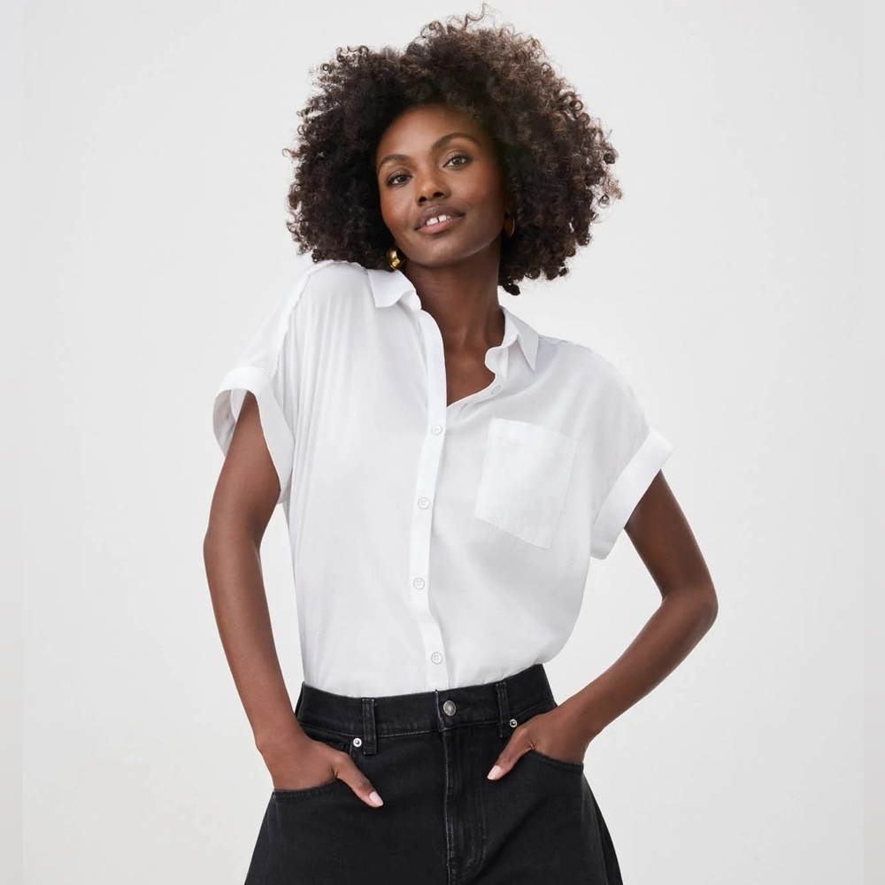 Splendid Short Sleeve Paige Shirt White
